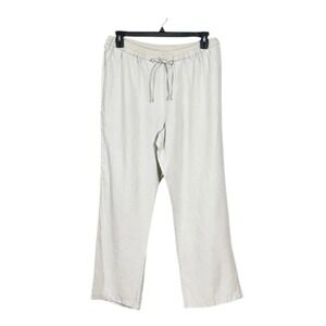 Ellen Tracy Linen Wide Leg Pants XL Coastal Euro Summer Beachy Resort Minimalist